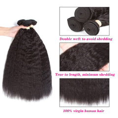 Kerriana Kinky Straight bundles show a 22-inch smooth weft for seamless sew-in.