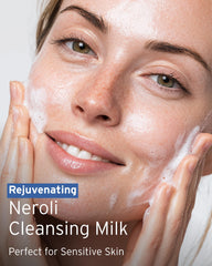 Kerstin Florian Neroli Cleansing Milk being applied for soft cleansing and impurities removal