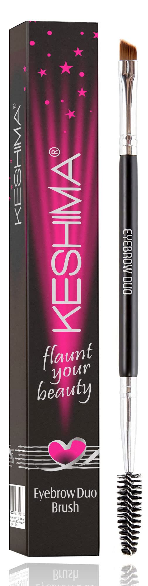 KESHIMA Eyebrow Brush Duo angled brush applying precise powder strokes
