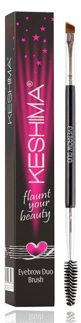 KESHIMA Eyebrow Brush Duo angled brush applying precise powder strokes