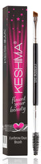 KESHIMA Eyebrow Brush Duo angled brush applying precise powder strokes
