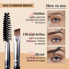 KESHIMA Eyebrow Brush Duo close-up demonstrates precision grooming