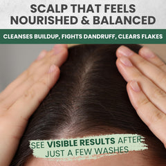 KESMEDIK Tea Tree Lavender Shampoo bottle label closeup showing sulfate-free formula for gentle cleansing.