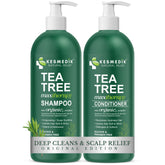 KESMEDIK Tea Tree Shampoo bottle shows refreshing cleanse for scalp