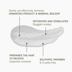 Product shot with Maxi.Wash mineral build-up removal for cleaner color-treated hair