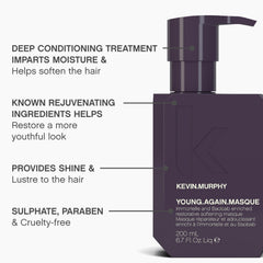Applying Kevin.Murphy Young.Again.Masque nourishes damaged hair with deep conditioning.