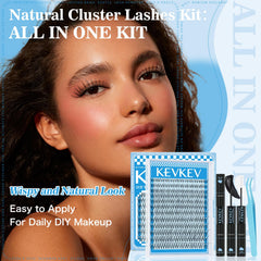 KevKev natural-look extensions blend with real lashes for subtle enhancement.
