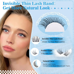 KevKev Wispy Lash Clusters with mixed lengths for versatile eye shaping.