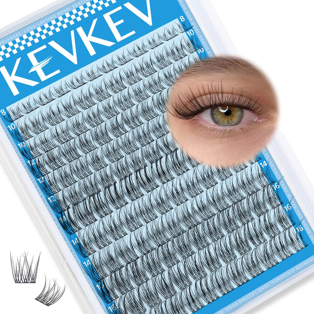 KevKev Wispy Lash Clusters pack with ultra-thin band for natural lash look and comfort.