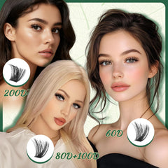 KEYYOU 100D-D curl lash clusters for natural, lightweight wear.