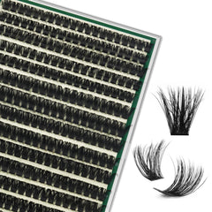 KEYYOU lash clusters 280pcs arranged for easy DIY lash styling.
