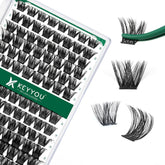 KEYYOU lash clusters 96pcs D curl 10-18mm mix for easy at-home extensions