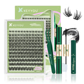 KEYYOU LASH Extension Kit Angel Clusters 144pcs for DIY lash styling