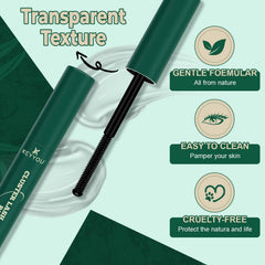 KEYYOU LASH remover oil on cotton swab demonstrates gentle cleansing.