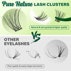 KEYYOU realistic-look lash clusters close-up demonstrates natural appearance