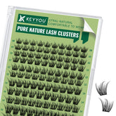 KEYYOU Natural Lash Clusters close-up shows soft material for comfortable wear