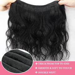 GKGW 14-32 inch body wave weave bundles with closure on mannequin.