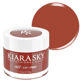 Kiara Sky All-In-One Powder Cinnimental label swatch for versatile nail applications.