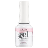 Kiara Sky Amore Builder Gel bottle front shows soft rose shade for durable nails.