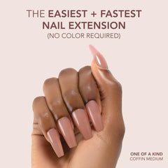 Kiara Sky Coffin Medium Cover Gelly Tips as base for nail art and color