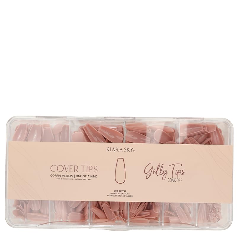 Kiara Sky Coffin Medium Cover Gelly Tips One of a Kind shade for natural-looking nails