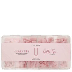 Kiara Sky Cover Gelly Tips Amore, square medium bottle, natural-looking gel extension.