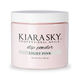 Kiara Sky dip powder 10oz refill close up for replenishing light pink shade