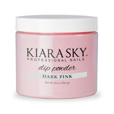 Kiara Sky dip powder 10oz refill in dark pink for long-lasting nails.