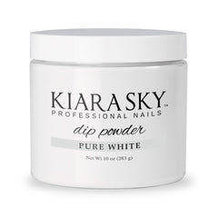 Kiara Sky dip powder Essentials Pure White refill for base color applications.