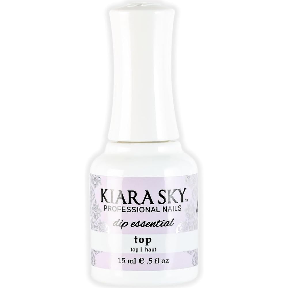 Kiara Sky Dip Top Coat bottle close-up showcasing gel-like shine and premium formula