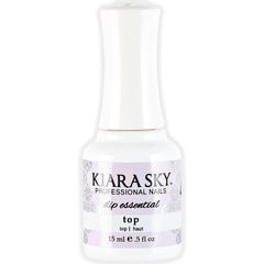 Kiara Sky Dip Top Coat bottle close-up showcasing gel-like shine and premium formula