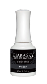 Kiara Sky Gel Base Coat bottle showing strong adhesion for durable gel polish