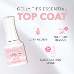 Close-up of the brush applying Kiara Sky top coat for smooth layers.