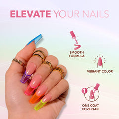 KIARA SKY You Succulent teal nails with jelly tint swatches for trial looks.