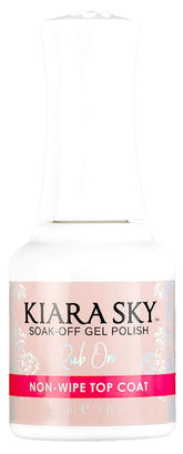 KIARA SKY rub-on LED UV top coat bottle closeup for glossy long lasting nails