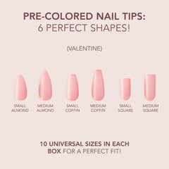 Application on hands showing easy prep and almond medium shape