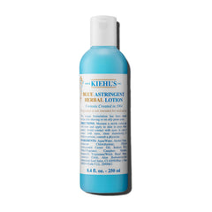 Kiehl's Blue Astringent Herbal Lotion bottle pour cools oily skin