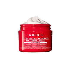 Kiehl's Ultra Facial Recovery Barrier Cream bottle shows a lightweight formula for dry skin