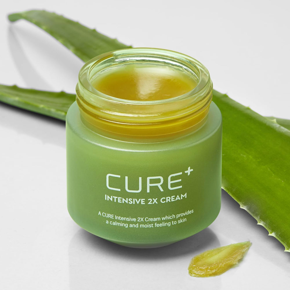 Kim Jeong Moon Aloe Cure Intensive 2X Cream jar shows lasting hydration for dry skin