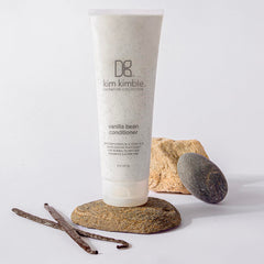 Kimblebeauty Vanilla Bean Conditioner label close-up on clean packaging