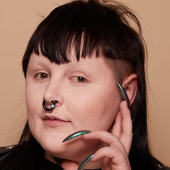 Kimchi Chic foundation brush application shows buildable coverage.