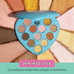 Kimchi Chic Spinning Hearts Love Eyeshadow palette offering bold color pops for statement looks.
