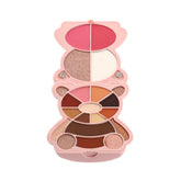 Kimchi Chic Teddy Kim Palette open display highlights 17 eyeshadows for versatile daily looks
