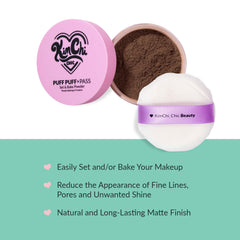 Kimchi Chic velour puff applying powder for seamless, long-lasting smoothness