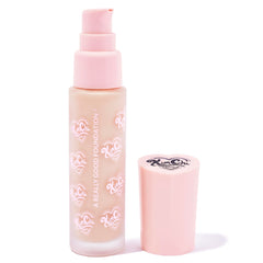 KimChiChic foundation swirl on hand shows blendable coverage for natural finish.