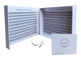 Kimeyelashes 600 wispy premade fans close-up for faster full-lash applications.