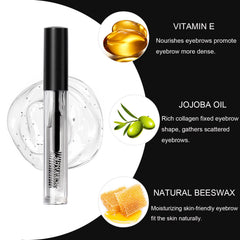 KIMIEYE clear brow gel with 360 brush promotes feathered brows.
