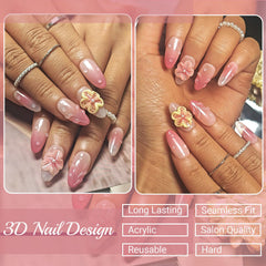 KimKista 3D flower accents add texture to nails