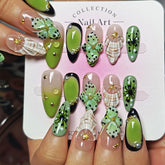 KimKista Floral Oasis almond nails with 3D flowers for a botanical manicure.