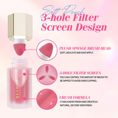 KIMUSE liquid blush buildable-color swatch highlights customizable intensity.
